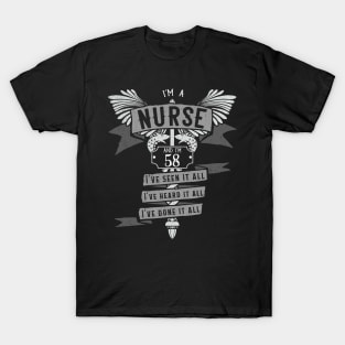 Funny 58th Birthday Nurse Gift Idea T-Shirt